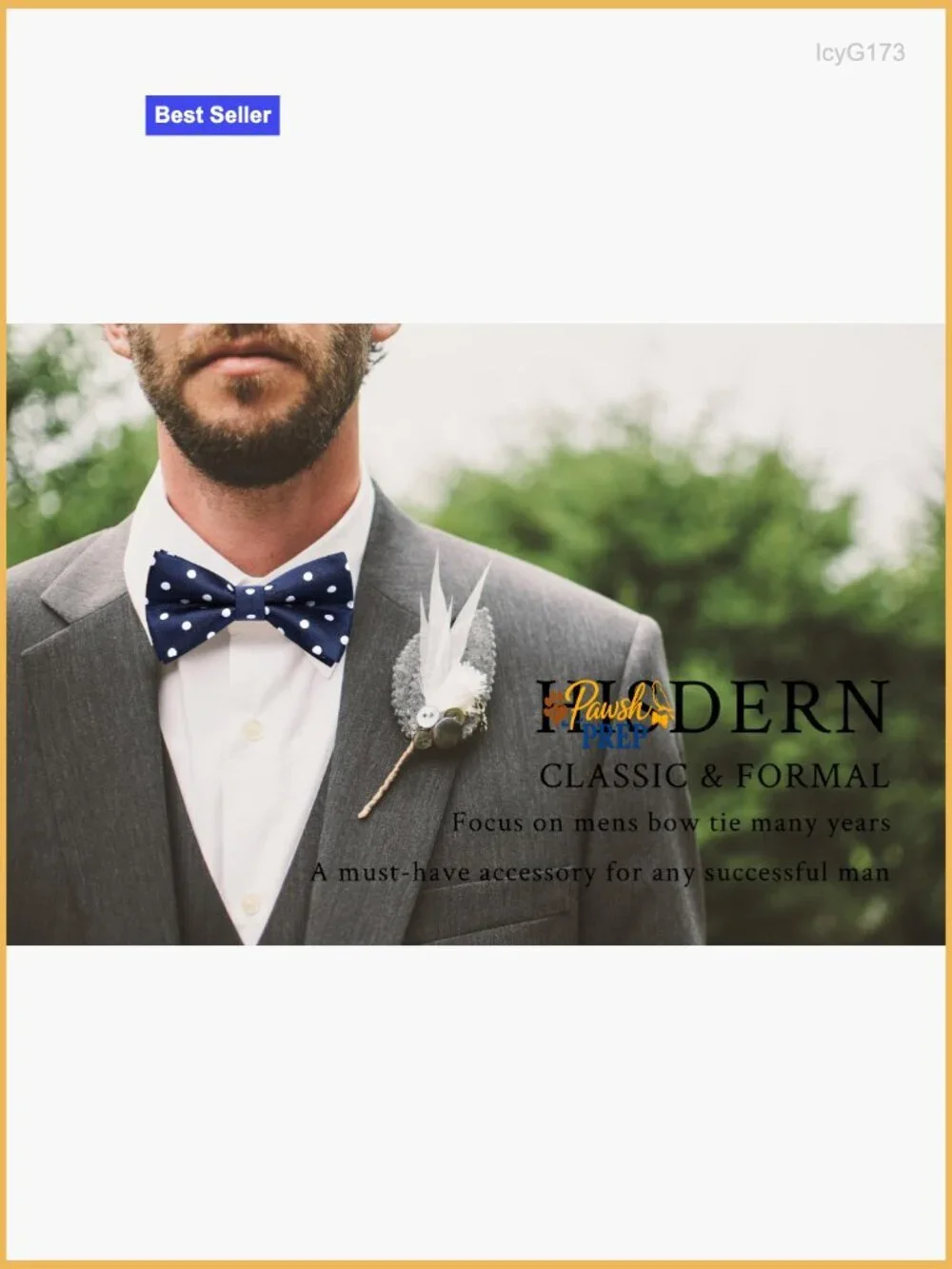 Pre-Tied Bow Tie & Pocket Square Set for Formal Wedding Tuxedo